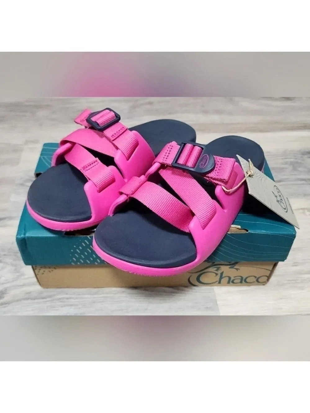 Chaco Kid's Chillos Slides - Magenta Size 2 - New In Box